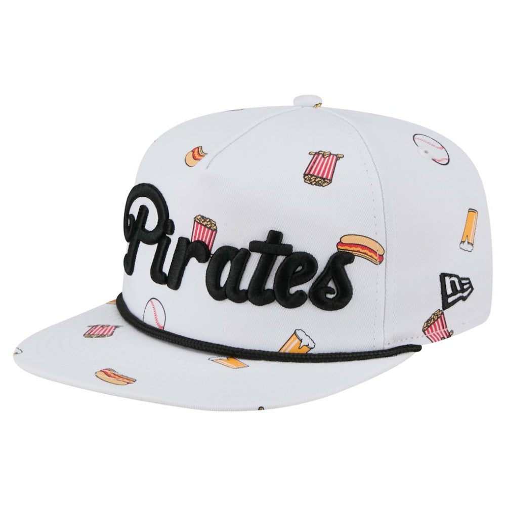 Pittsburgh Pirates New Era Team Cheer Rope 19TWENTY Adjustable Hat - White Hats