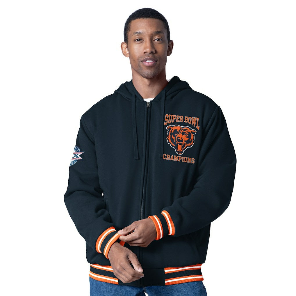 Chicago Bears G-III Sports by Carl Banks Power Forward Commemorative Full-Zip Hooded Jacket Navy