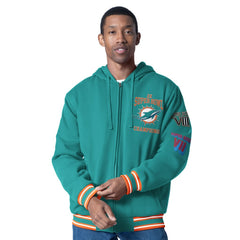 Miami Dolphins G-III Sports by Carl Banks Power Forward Commemorative Full-Zip Hooded Jacket Aqua