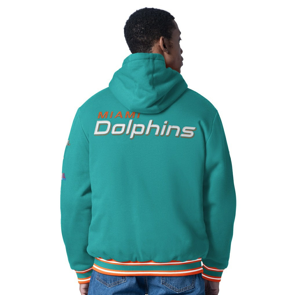 Miami Dolphins G-III Sports by Carl Banks Power Forward Commemorative Full-Zip Hooded Jacket Aqua