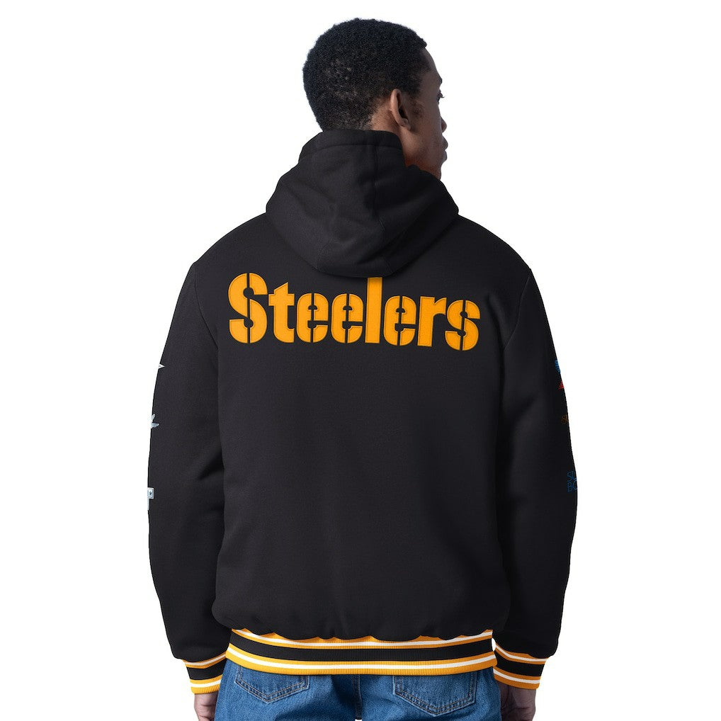 Pittsburgh Steelers G-III Sports by Carl Banks Power Forward Commemorative Full-Zip Hooded Jacket Black