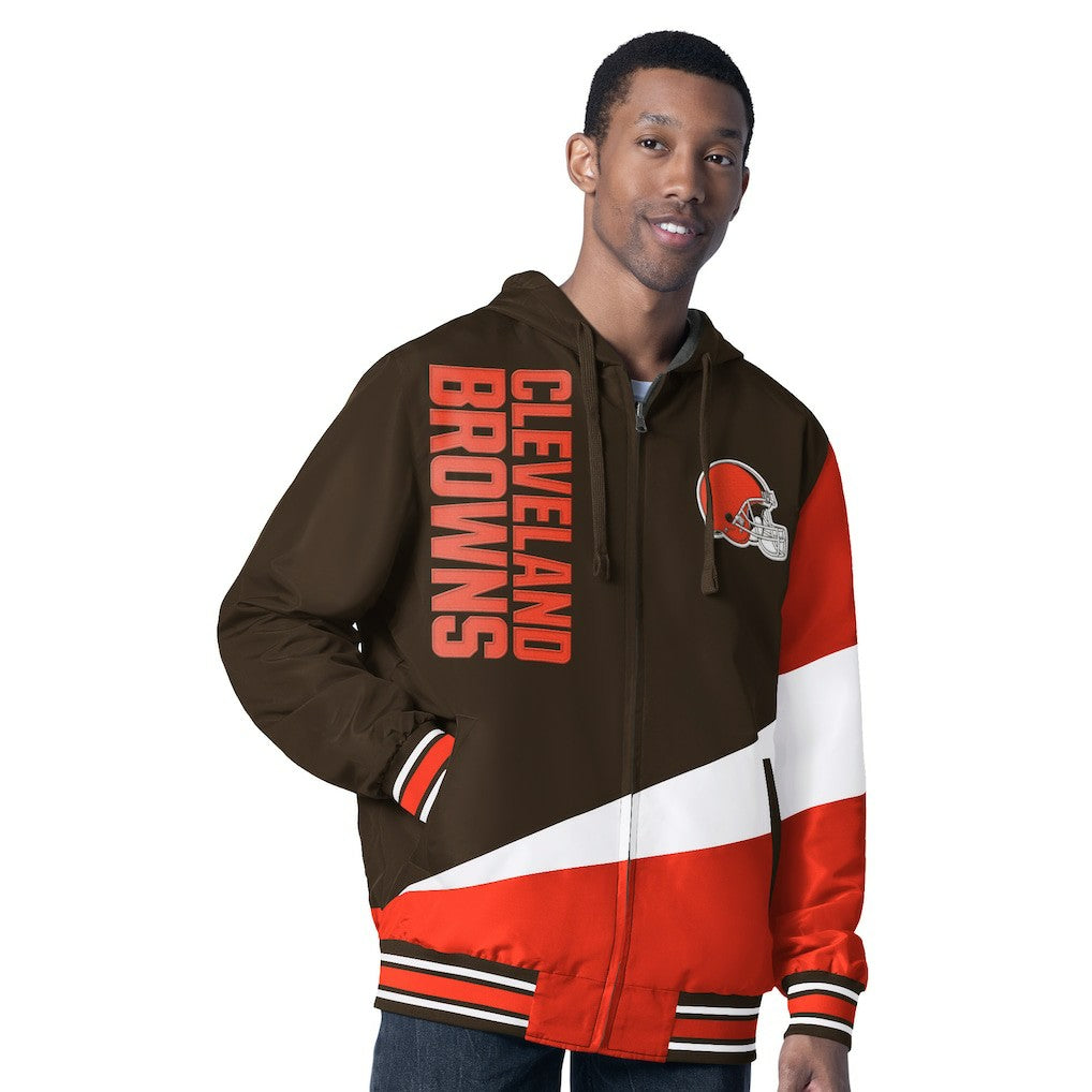 Cleveland Browns G-III Sports by Carl Banks Dual Threat Reversable Full-Zip Hooded Jacket Brown/Charcoal