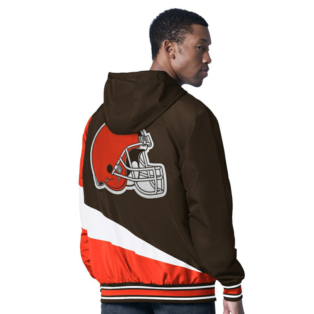 Cleveland Browns G-III Sports by Carl Banks Dual Threat Reversable Full-Zip Hooded Jacket Brown/Charcoal