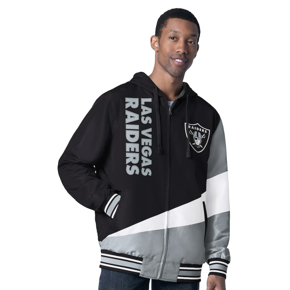 Las Vegas Raiders G-III Sports by Carl Banks Dual Threat Reversable Full-Zip Hooded Jacket Black/Charcoal