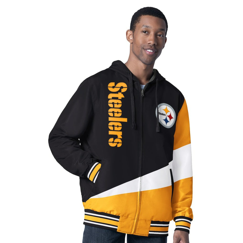 Pittsburgh Steelers G-III Sports by Carl Banks Dual Threat Reversable Full-Zip Hooded Jacket Black/Charcoal