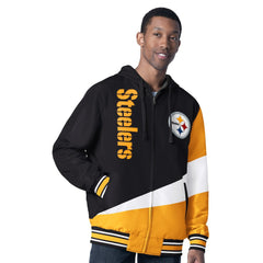 Pittsburgh Steelers G-III Sports by Carl Banks Dual Threat Reversable Full-Zip Hooded Jacket Black/Charcoal
