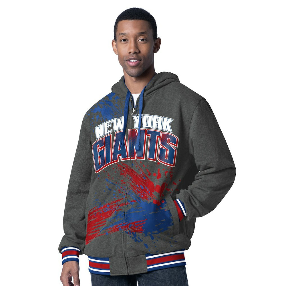 New York Giants G-III Sports by Carl Banks Dual Threat Reversable Full-Zip Hooded Jacket Royal/Charcoal