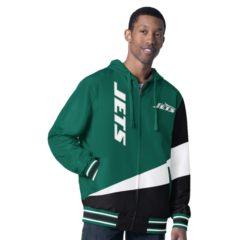 New York Jets G-III Sports by Carl Banks Dual Threat Reversable Full-Zip Hooded Jacket Green/Charcoal