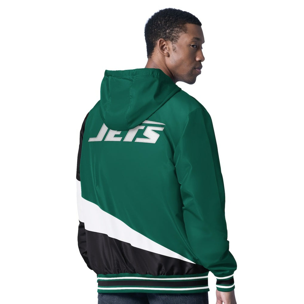 New York Jets G-III Sports by Carl Banks Dual Threat Reversable Full-Zip Hooded Jacket Green/Charcoal