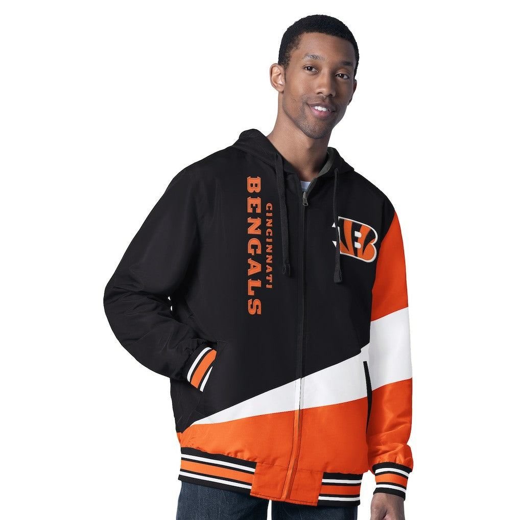 Cincinnati Bengals G-III Sports by Carl Banks Dual Threat Reversable Full-Zip Hooded Jacket Black/Charcoal