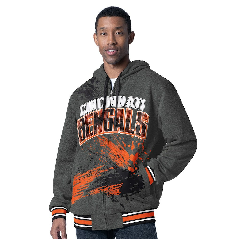 Cincinnati Bengals G-III Sports by Carl Banks Dual Threat Reversable Full-Zip Hooded Jacket Black/Charcoal