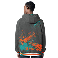 Miami Dolphins G-III Sports by Carl Banks Dual Threat Reversable Full-Zip Hooded Jacket Aqua/Charcoal