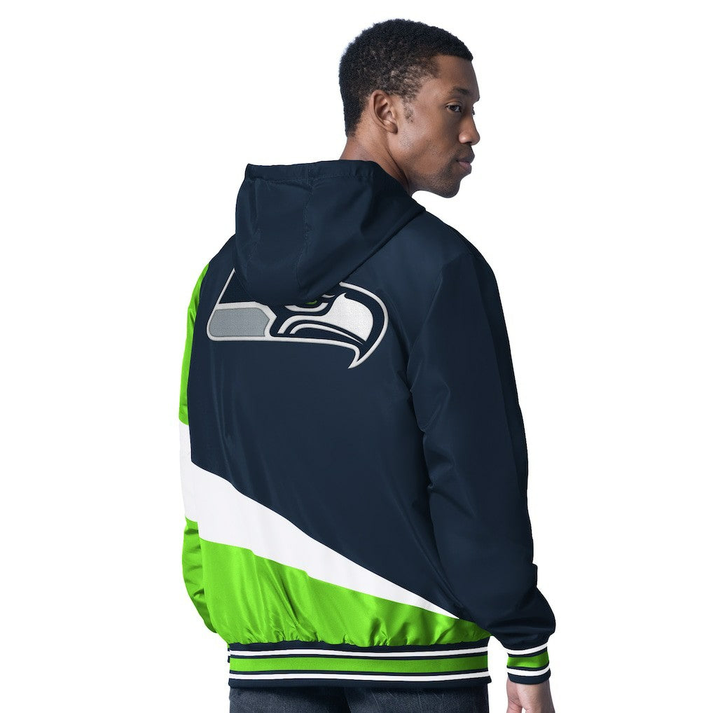 Seattle Seahawks G-III Sports by Carl Banks Dual Threat Reversable Full-Zip Hooded Jacket College Navy/Charcoal
