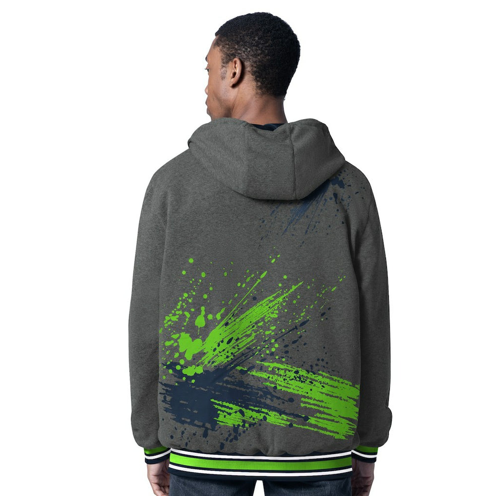 Seattle Seahawks G-III Sports by Carl Banks Dual Threat Reversable Full-Zip Hooded Jacket College Navy/Charcoal