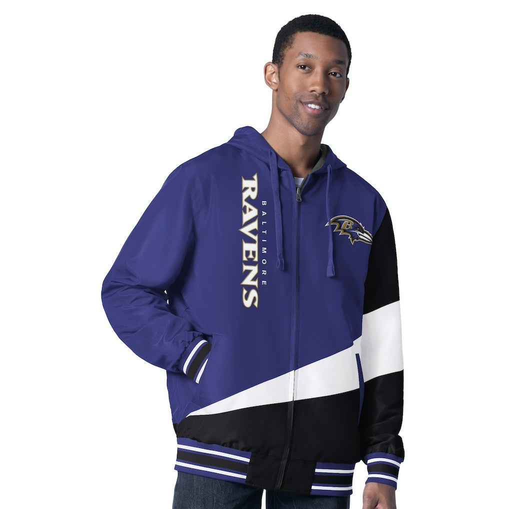 Baltimore Ravens G-III Sports by Carl Banks Dual Threat Reversable Full-Zip Hooded Jacket Purple/Charcoal