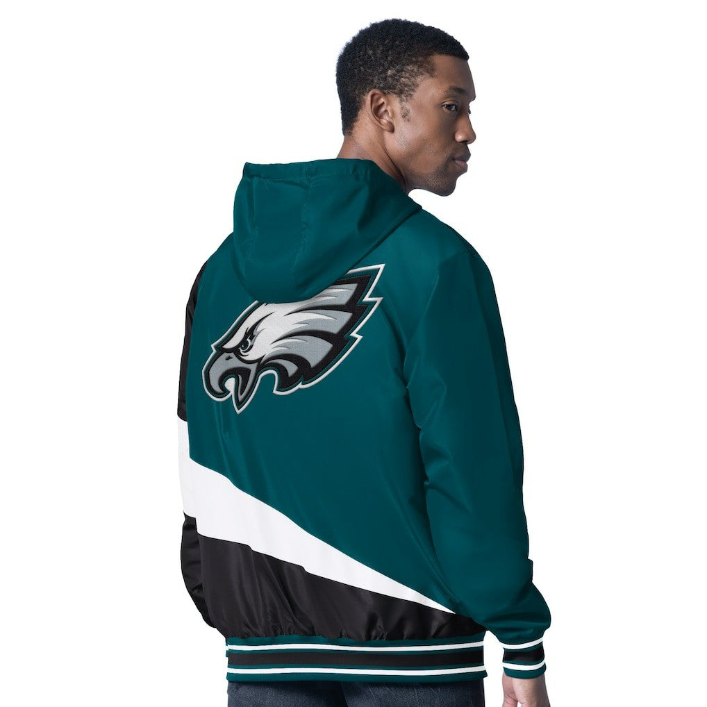 Philadelphia Eagles G-III Sports by Carl Banks Dual Threat Reversable Full-Zip Hooded Jacket Midnight Green/Charcoal