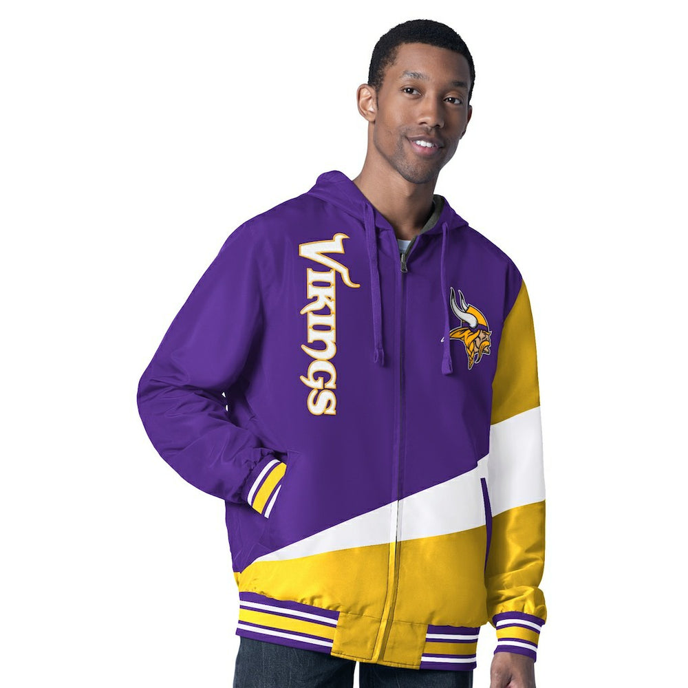 Minnesota Vikings G-III Sports by Carl Banks Dual Threat Reversable Full-Zip Hooded Jacket Purple/Charcoal