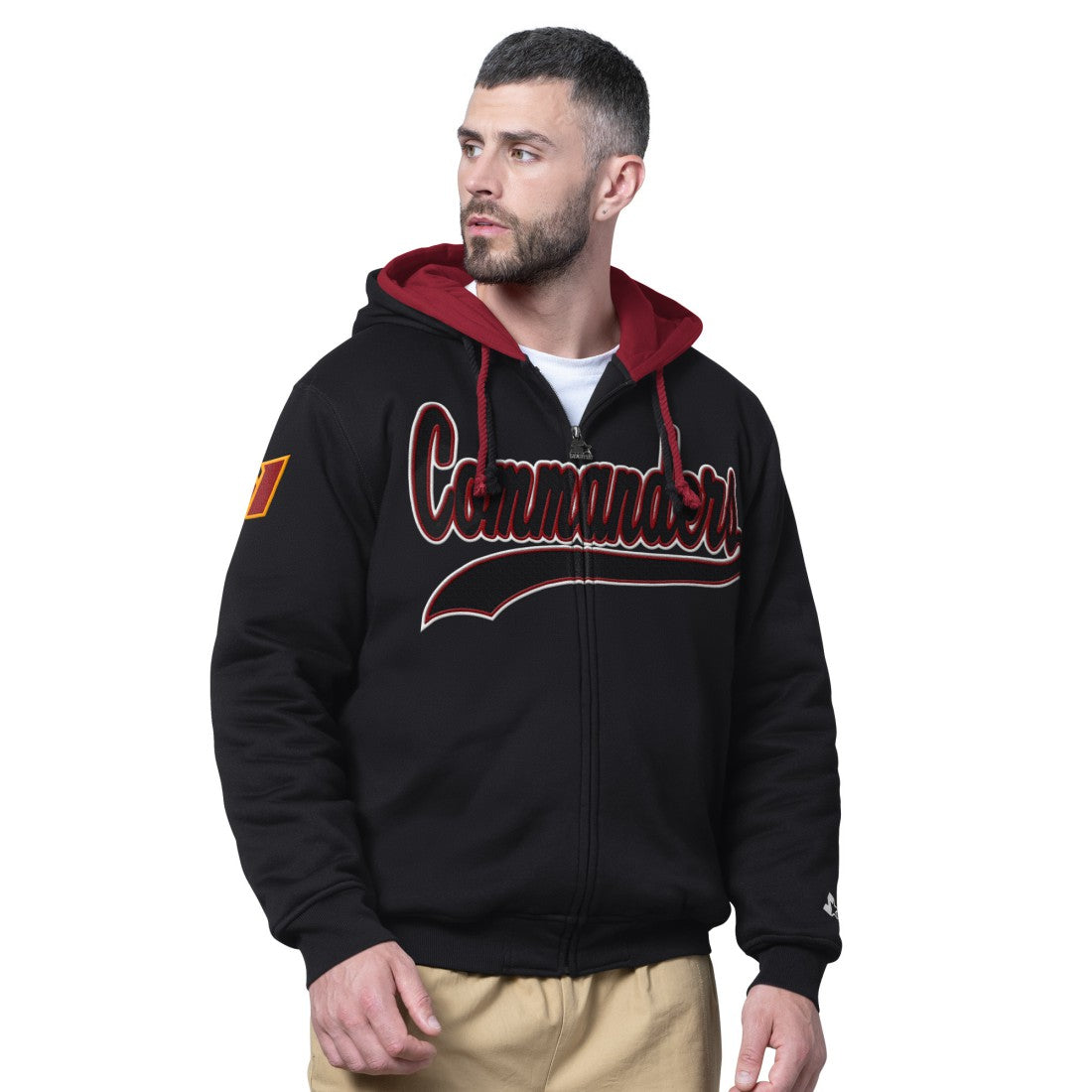 Washington Commanders Starter Big Shot Full-Zip Double Hoodie Black