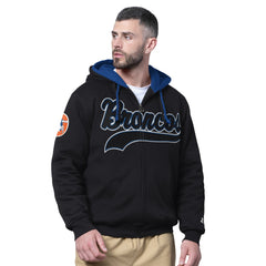 Denver Broncos Starter Big Shot Throwback Full-Zip Double Hoodie Black