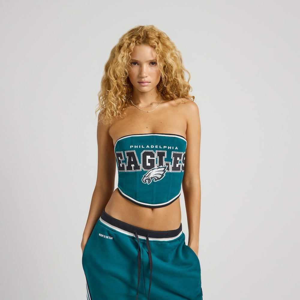 Philadelphia Eagles Off Season x NFL Women's Fleece Corset Dark Green