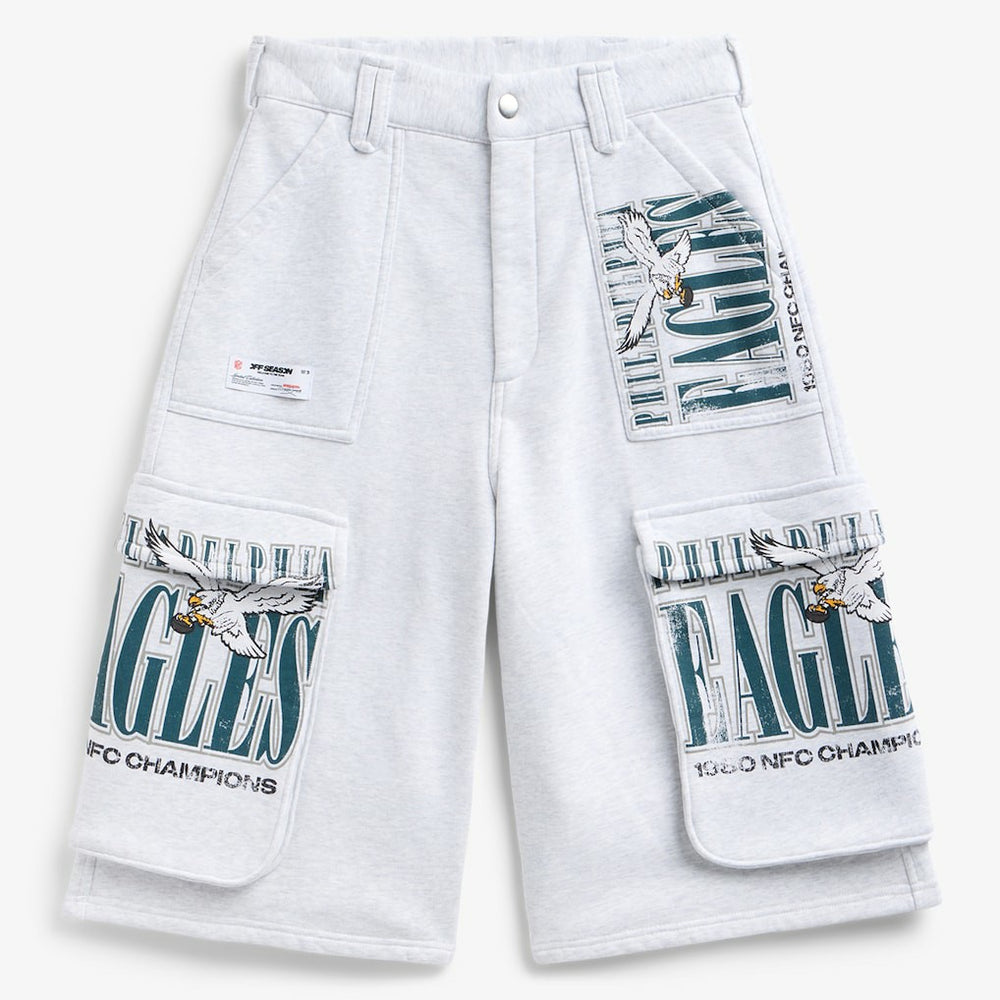 Philadelphia Eagles Off Season x NFL Women's Fleece Cargo Shorts Heather Gray