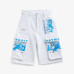 Detroit Lions Off Season x NFL Women's Fleece Cargo Shorts Heather Gray