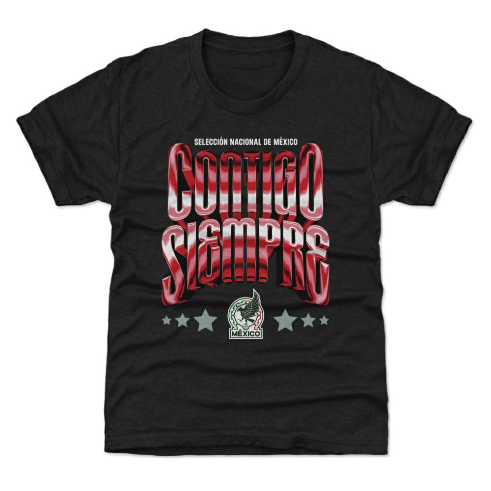Mexico National Team 500 Level Youth Contigo Siempre Vintage T-Shirt Black shop