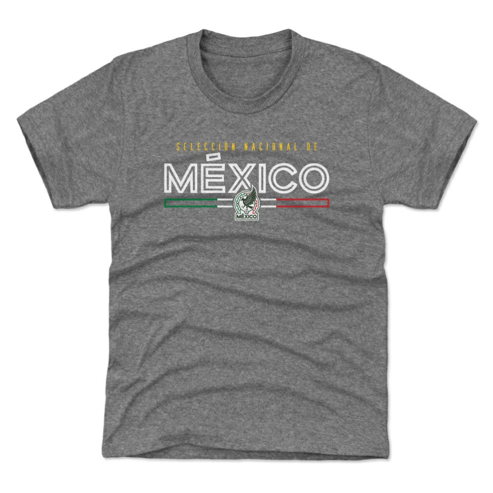 Mexico National Team 500 Level Youth Inline Tri-Blend T-Shirt Gray