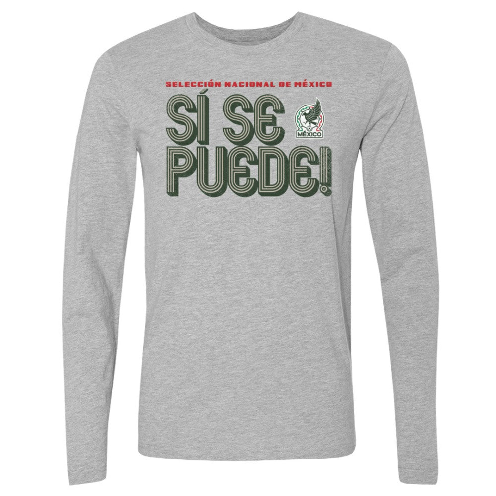 Mexico National Team 500 Level Si Se Puede Inline Bold Long Sleeve T-Shirt Heather Gray shop