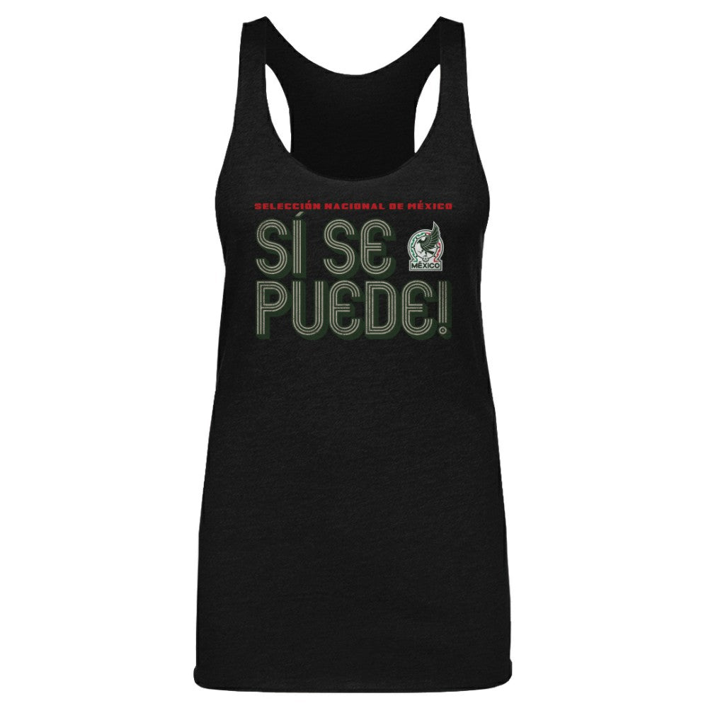 Mexico National Team 500 Level Women's Si Se Puede Inline Bold Tri-Blend Racerback Tank Top Black