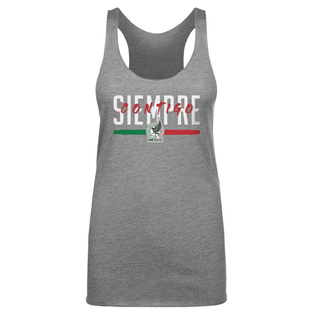 Mexico National Team 500 Level Women's Siempre Contigo Tri-Blend Tank Top Gray shop