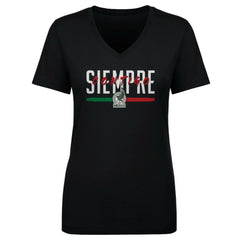 Mexico National Team 500 Level Women's Siempre Contigo V-Neck T-Shirt Black