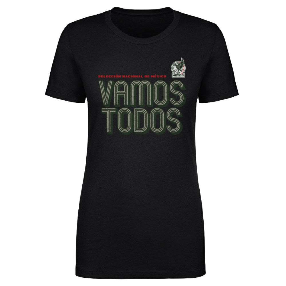Mexico National Team 500 Level Women's Vamos Todos Inline Bold T-Shirt Black