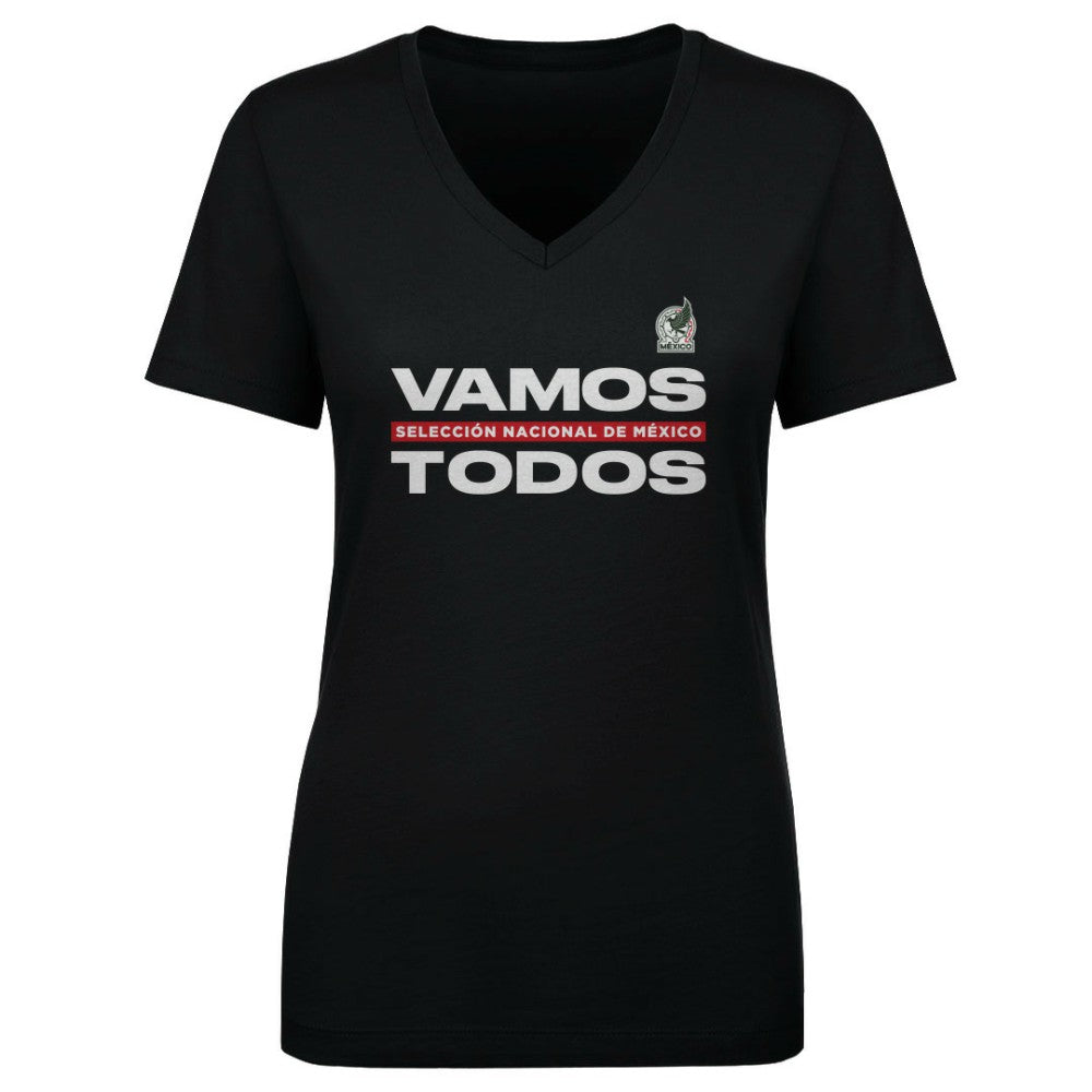 Mexico National Team 500 Level Women's Vamos Todos V-Neck T-Shirt Black shop