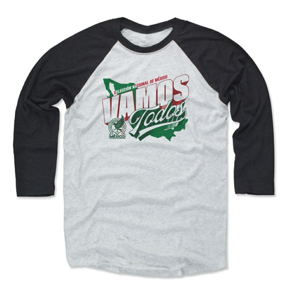Mexico National Team 500 Level Vamos Todos 3/4-Sleeve Tri-Blend Baseball T-Shirt Black/White shop