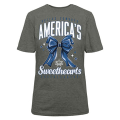 Dallas Cowboys Cheerleaders Women's Sweetheart Bow T-Shirt Gray