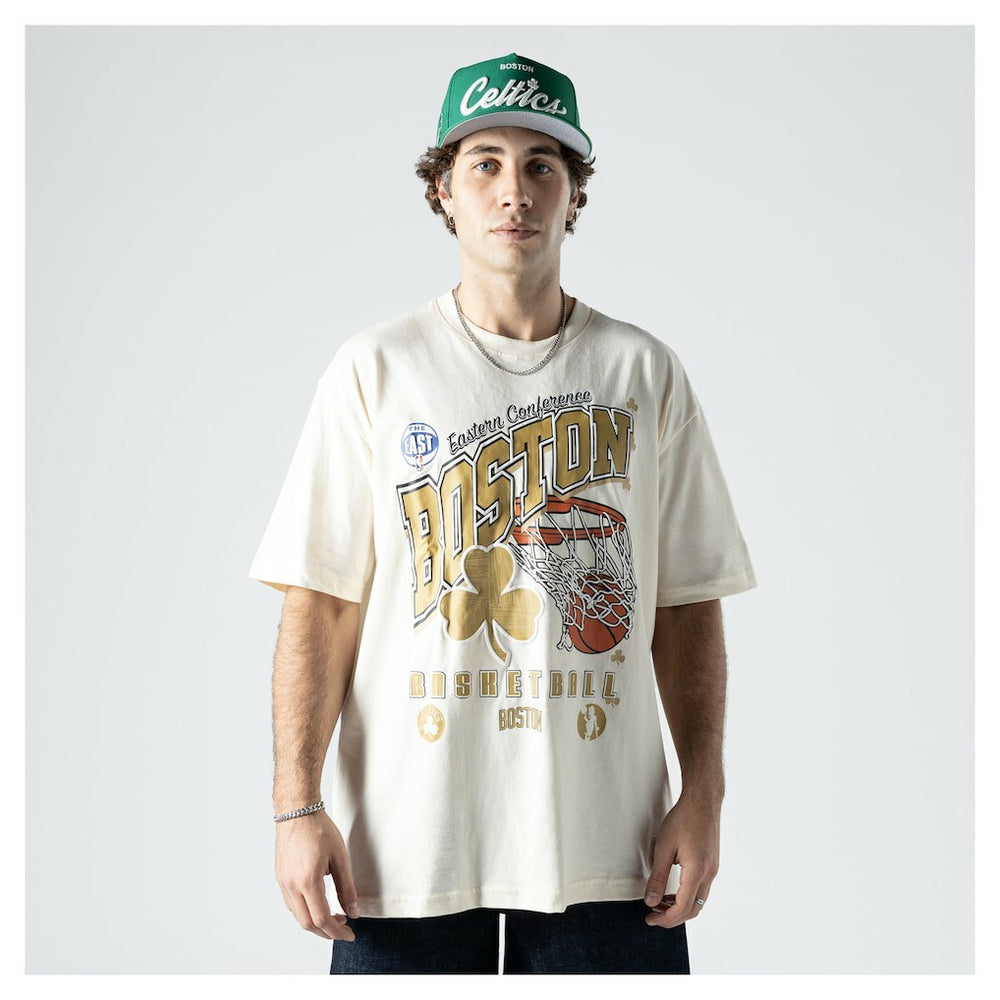 Boston Celtics Oversized City Edition Remix Vintage T-Shirt Cream