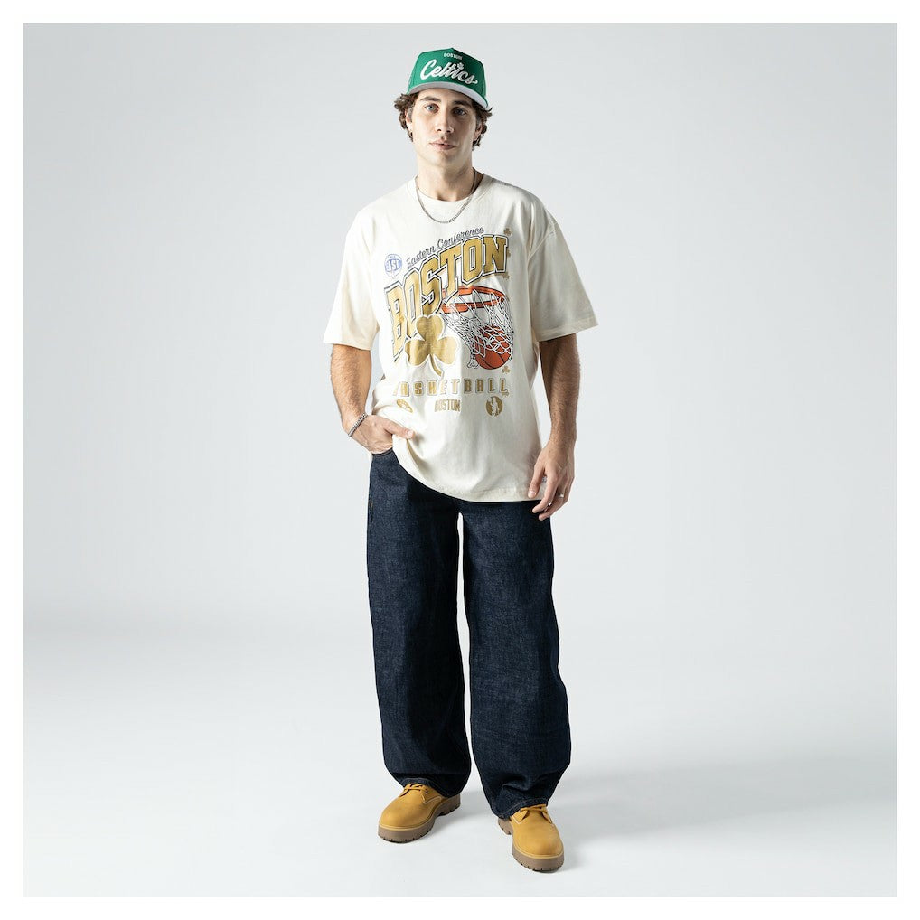 Boston Celtics Oversized City Edition Remix Vintage T-Shirt Cream