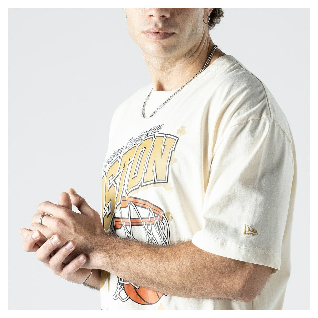 Boston Celtics Oversized City Edition Remix Vintage T-Shirt Cream