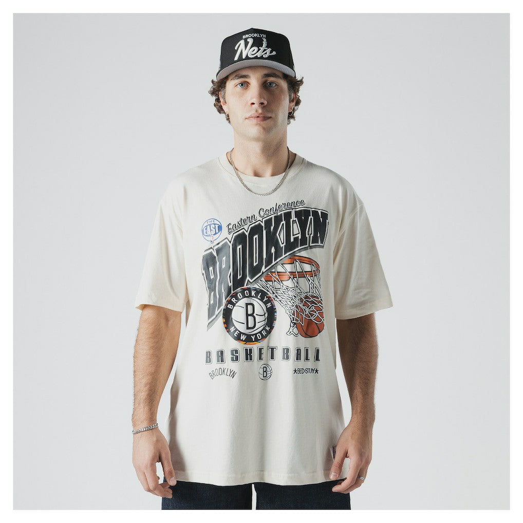 Brooklyn Nets Oversized City Edition Remix Vintage T-Shirt Cream