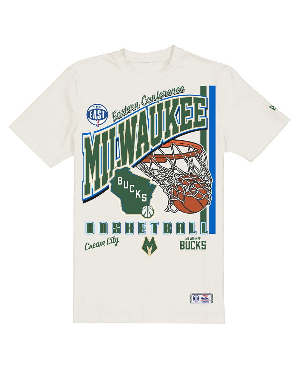 Milwaukee Bucks Oversized City Edition Remix Vintage T-Shirt Cream