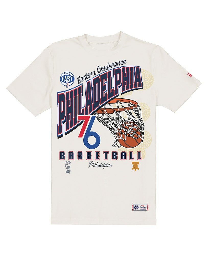 Philadelphia 76ers Oversized City Edition Remix Vintage T-Shirt Cream