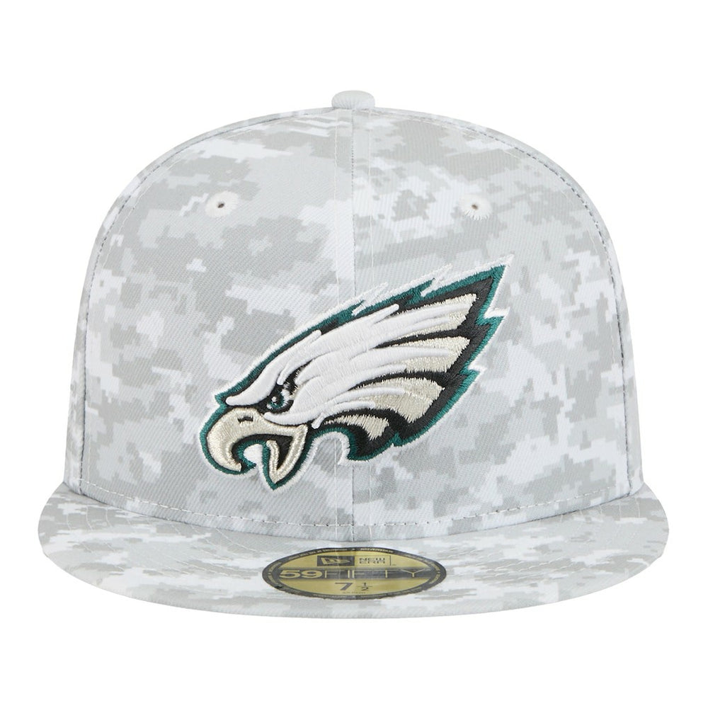 Philadelphia Eagles New Era 2025 Salute to Service Fan Pack 59FIFTY Fitted Hat White