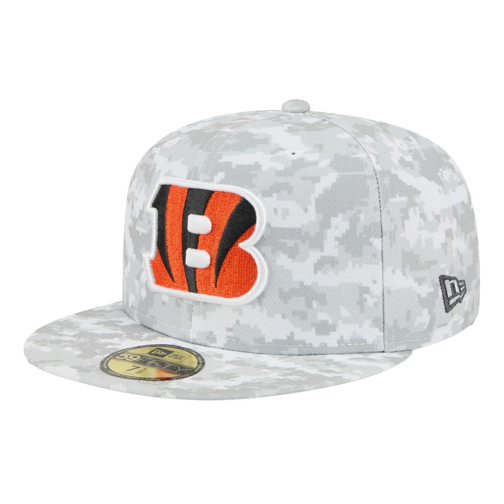 Cincinnati Bengals New Era 2025 Salute to Service Fan Pack 59FIFTY Fitted Hat White