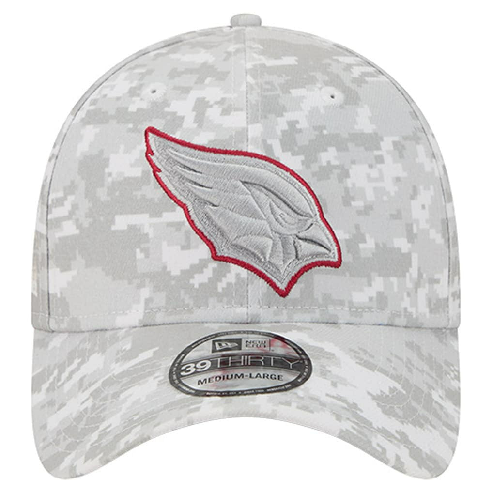 Arizona Cardinals New Era 2025 Salute to Service Digital Camo Fan Pack 39THIRTY Flex Hat White