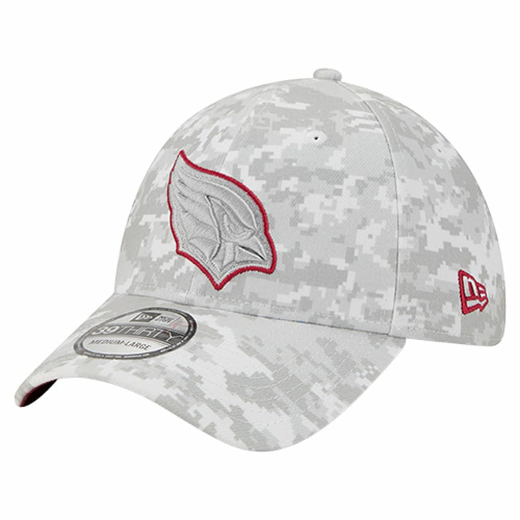 Arizona Cardinals New Era 2025 Salute to Service Digital Camo Fan Pack 39THIRTY Flex Hat White