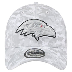 Baltimore Ravens New Era 2025 Salute to Service Digital Camo Fan Pack 39THIRTY Flex Hat White