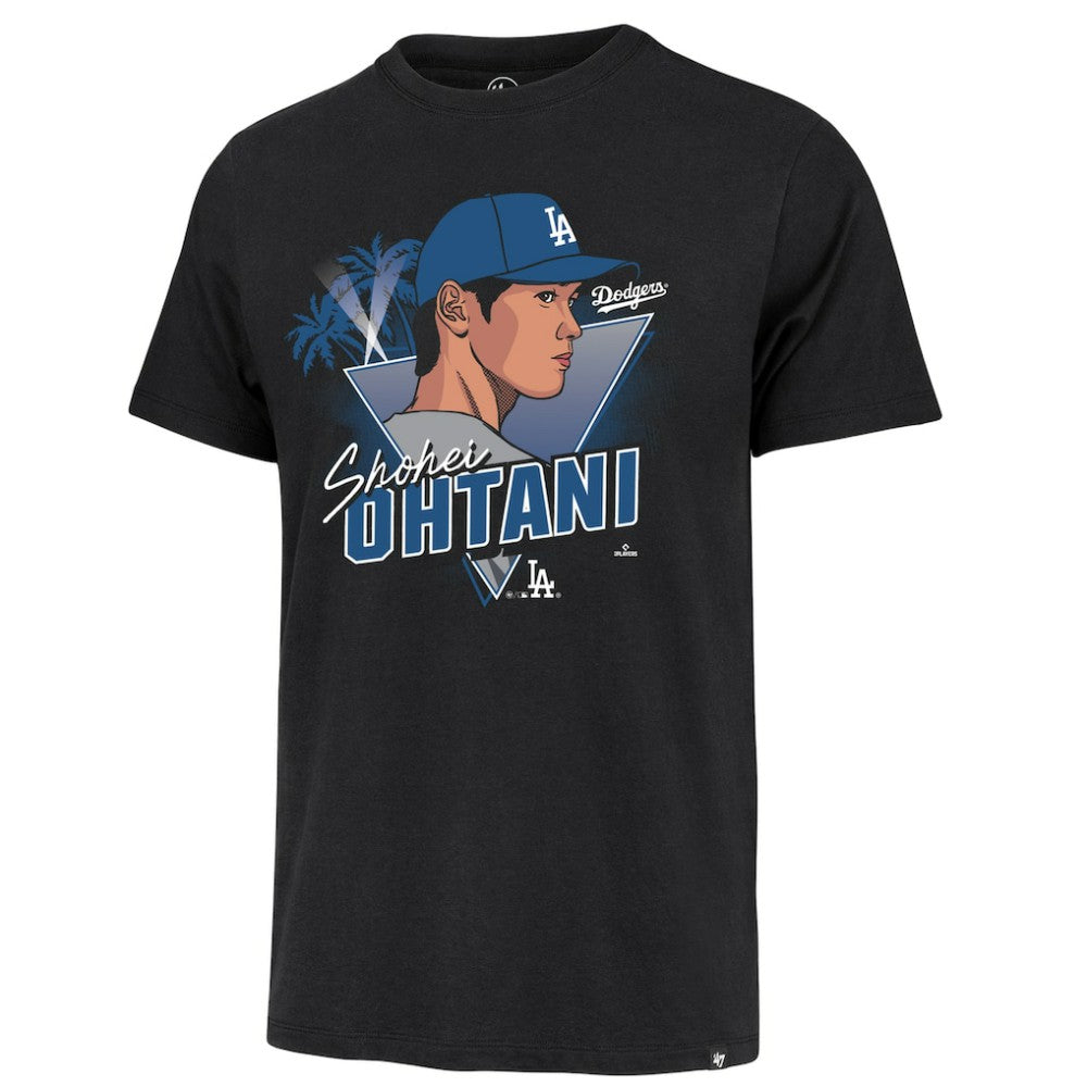 Shohei Ohtani Los Angeles Dodgers '47 Player Caricature Franklin T-Shirt - Black T-shirts