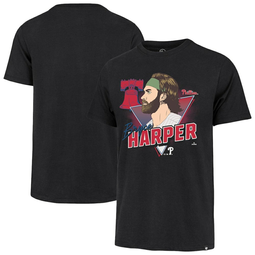 Bryce Harper Philadelphia Phillies '47 Player Caricature Franklin T-Shirt - Black T-shirts