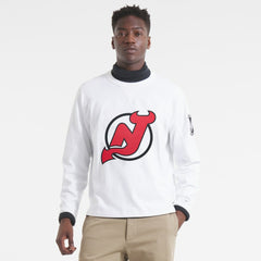 NHL New Jersey Devils Todd Snyder Heavyweight Long Sleeve Jersey Style T-Shirt - White